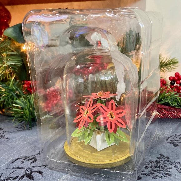 Hallmark Keepsake Ornament "POINSETTIA" Glass Cloche - Picture 7 of 13